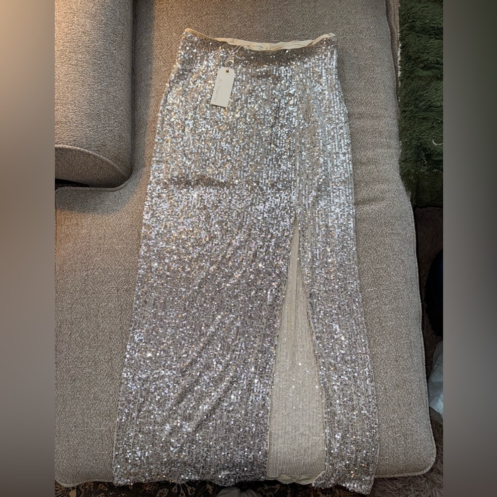 Maxi Sequin Skirt with slit on side
